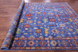 Blue Persian Fine Serapi Handmade Wool Rug - 9' 0" X 12' 4" - Golden Nile