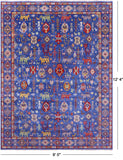 Blue Persian Fine Serapi Handmade Wool Rug - 9' 0" X 12' 4" - Golden Nile