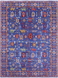 Blue Persian Fine Serapi Handmade Wool Rug - 9' 0" X 12' 4" - Golden Nile