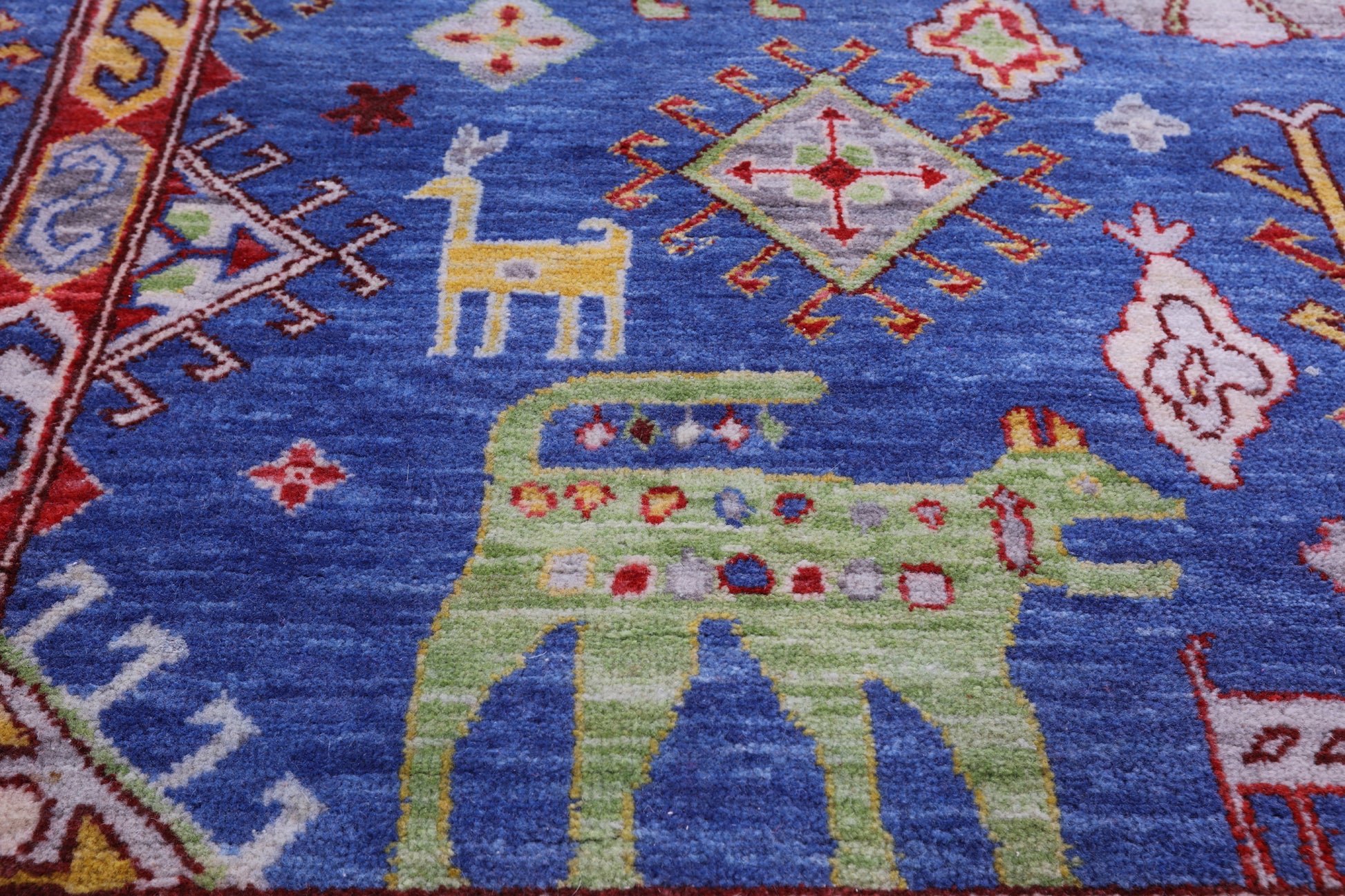 Blue Persian Fine Serapi Handmade Wool Rug - 9' 0" X 12' 4" - Golden Nile