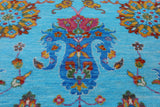 Blue Persian Tabriz Hand Knotted Wool Rug - 8' 0" X 10' 0" - Golden Nile