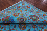 Blue Persian Tabriz Hand Knotted Wool Rug - 8' 0" X 10' 0" - Golden Nile