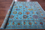 Blue Persian Tabriz Hand Knotted Wool Rug - 8' 0" X 10' 0" - Golden Nile