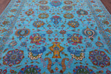 Blue Persian Tabriz Hand Knotted Wool Rug - 8' 0" X 10' 0" - Golden Nile