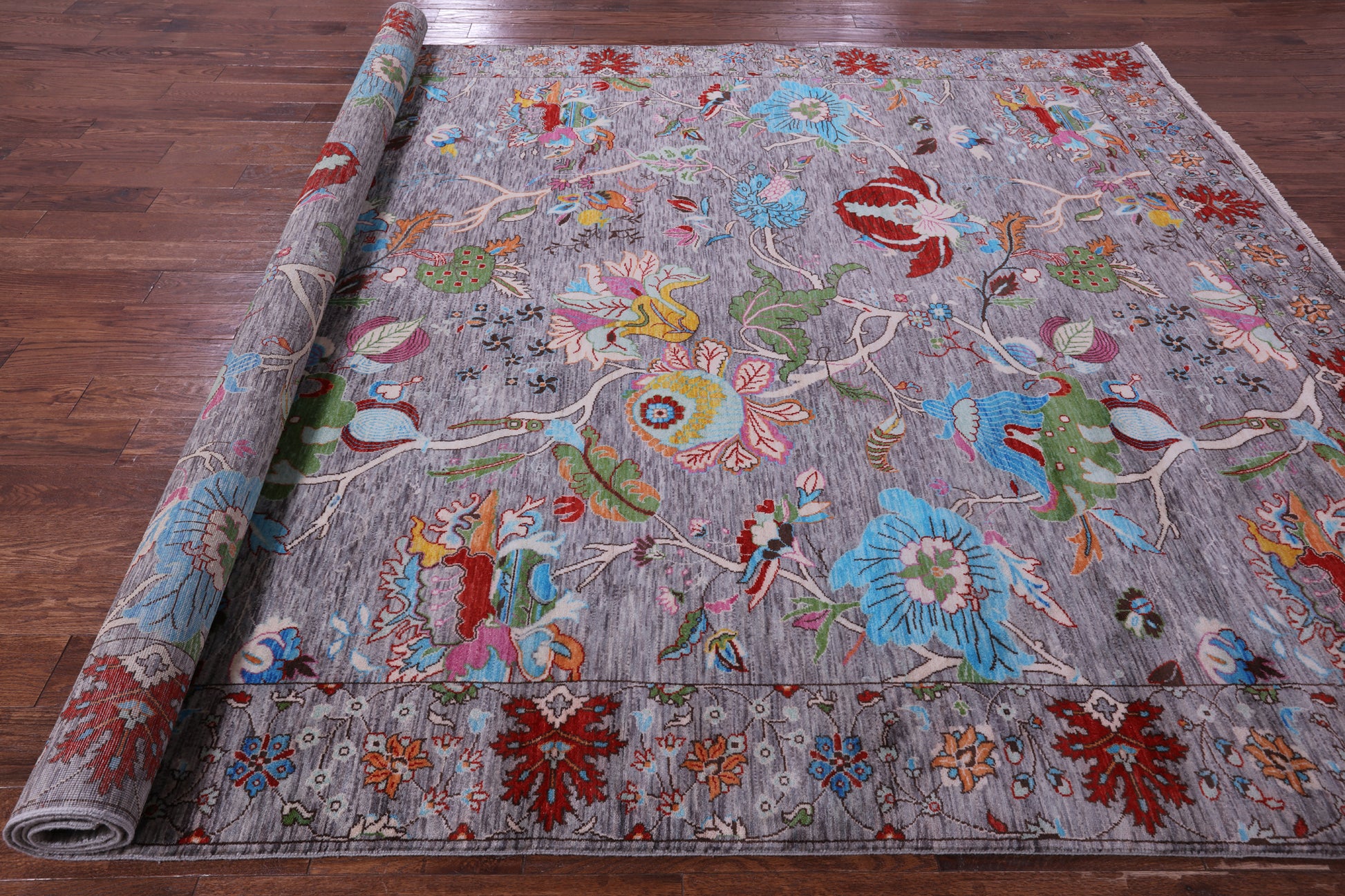 William Morris Handmade Wool Rug - 8' 10" X 12' 2" - Golden Nile