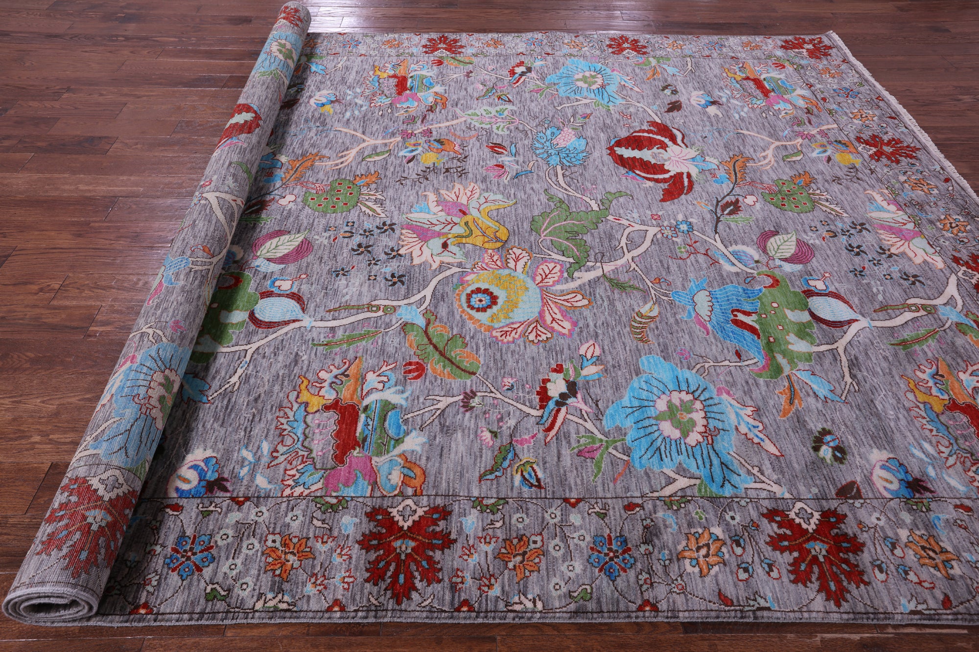 William Morris Handmade Wool Rug - 8' 10" X 12' 2" - Golden Nile