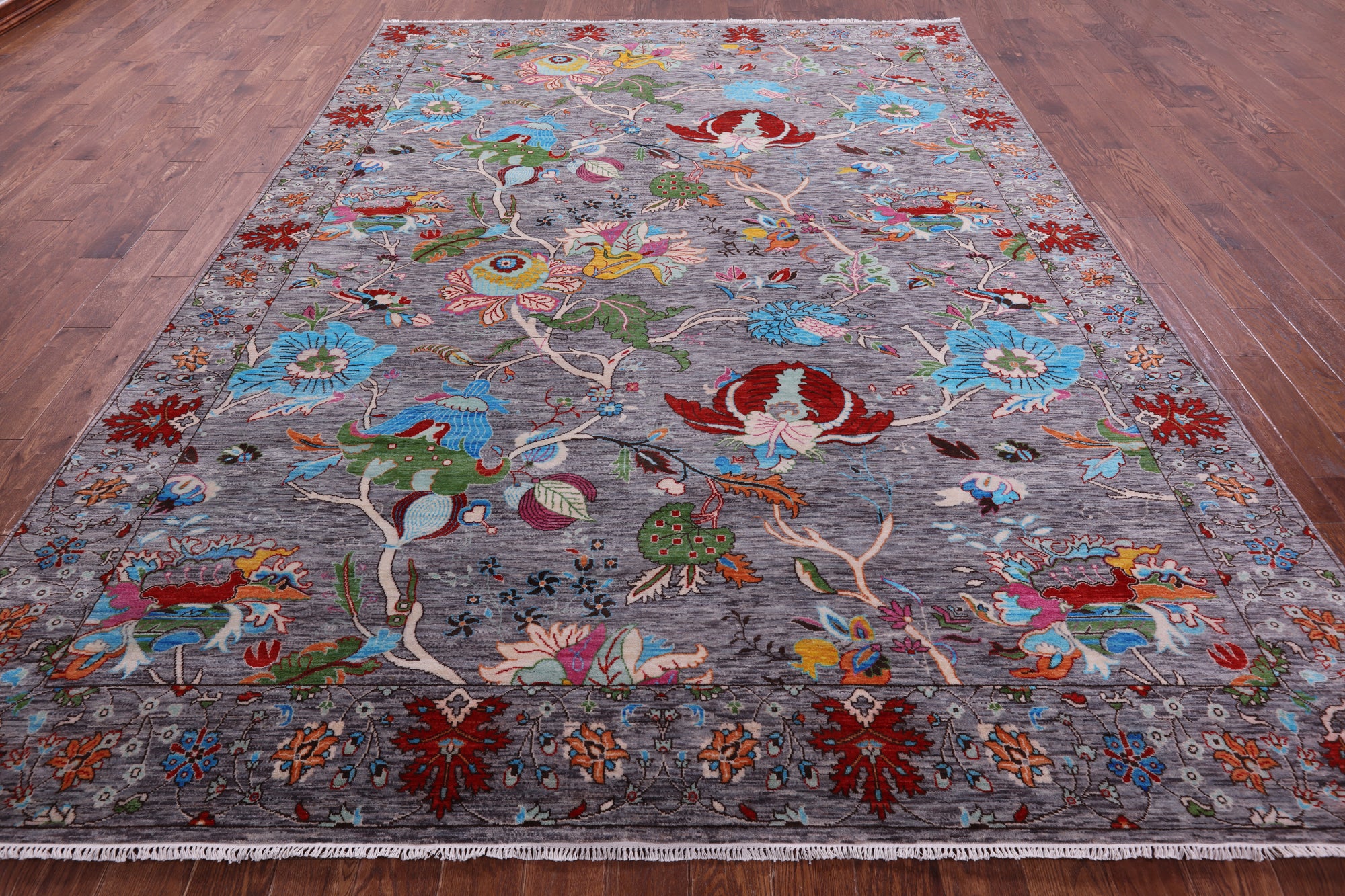 William Morris Handmade Wool Rug - 8' 10" X 12' 2" - Golden Nile