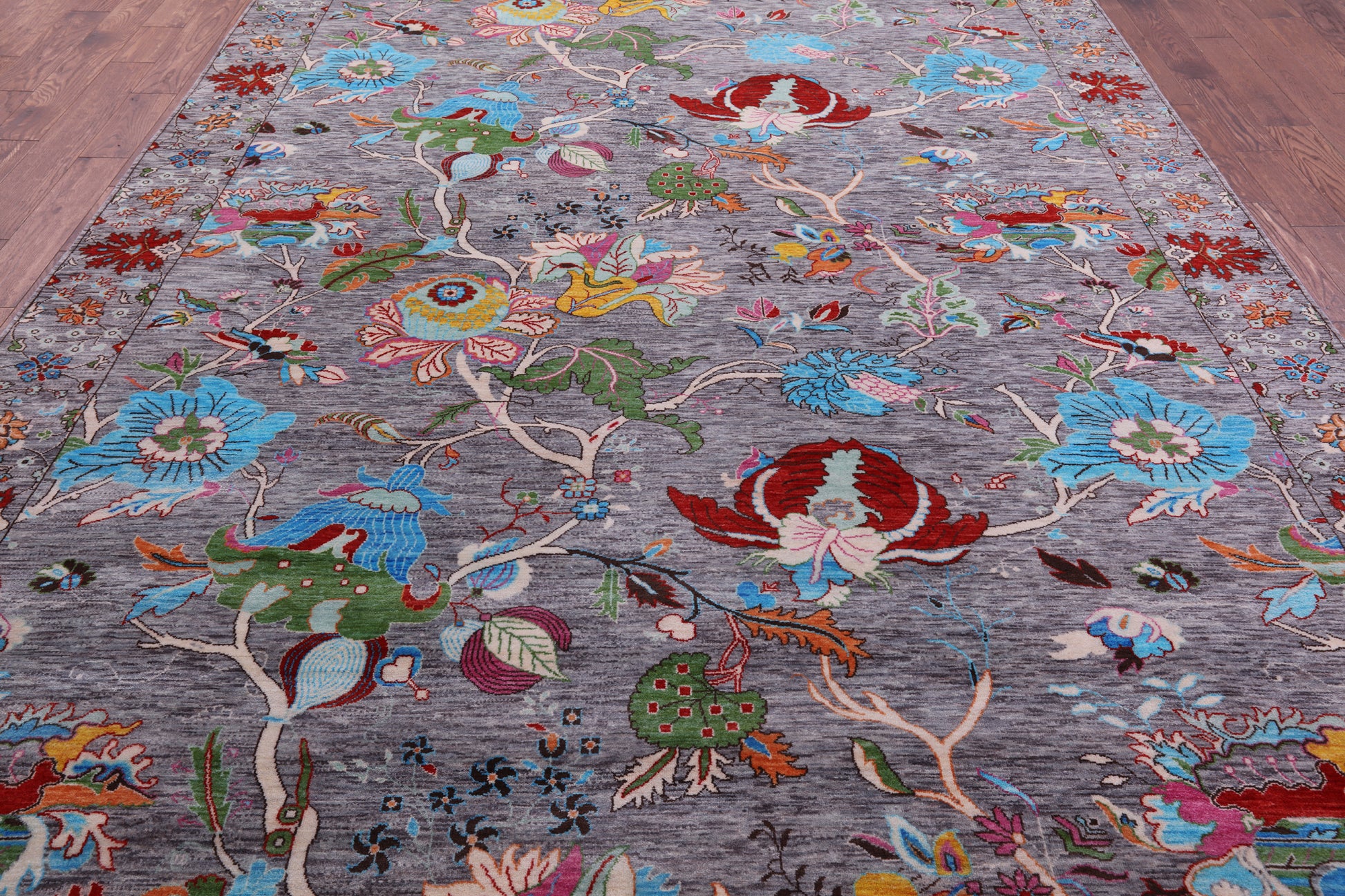 William Morris Handmade Wool Rug - 8' 10" X 12' 2" - Golden Nile