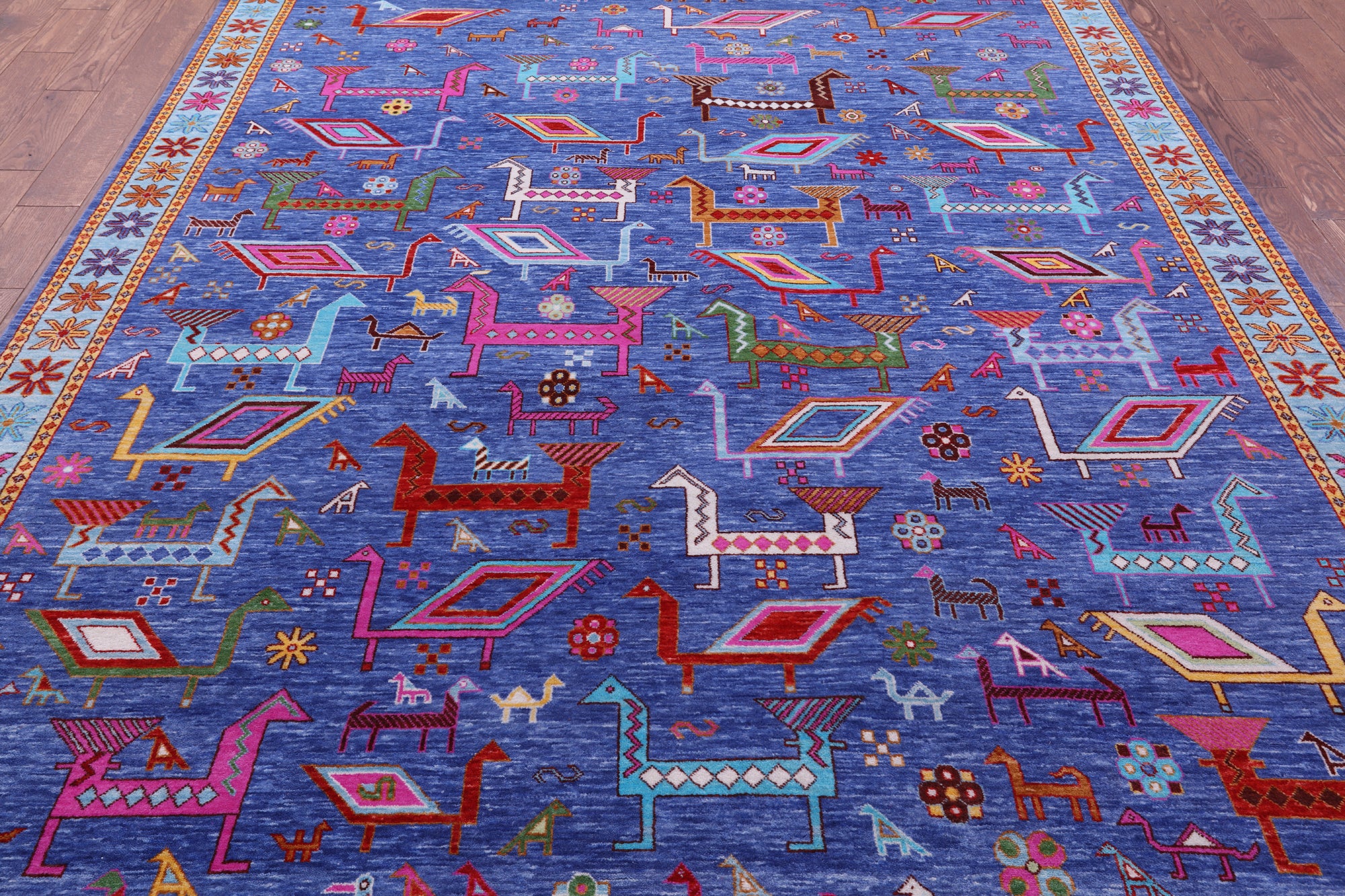 Tribal Persian Gabbeh Handmade Wool Rug - 8' 0" X 10' 2" - Golden Nile