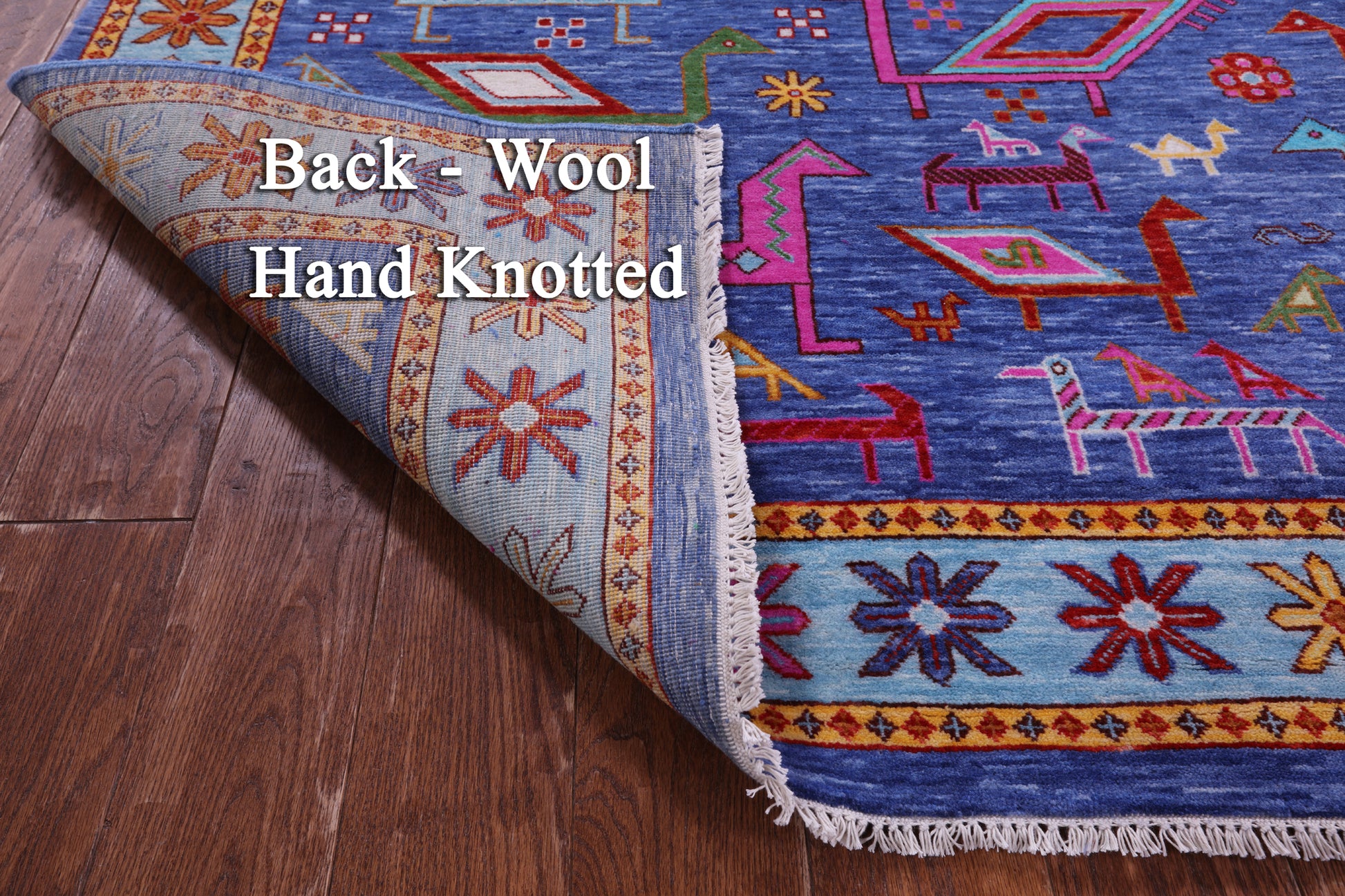 Tribal Persian Gabbeh Handmade Wool Rug - 8' 0" X 10' 2" - Golden Nile