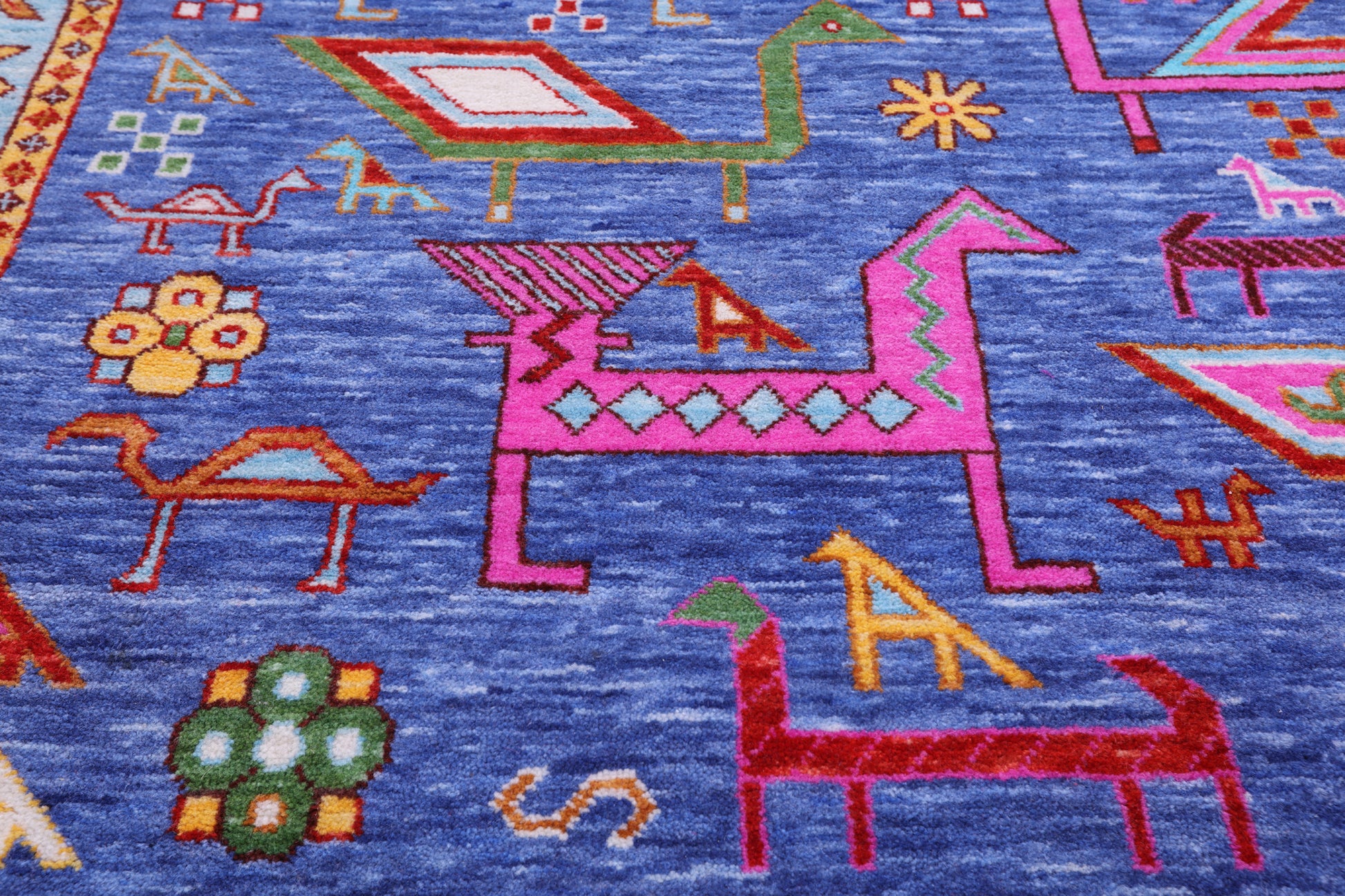 Tribal Persian Gabbeh Handmade Wool Rug - 8' 0" X 10' 2" - Golden Nile