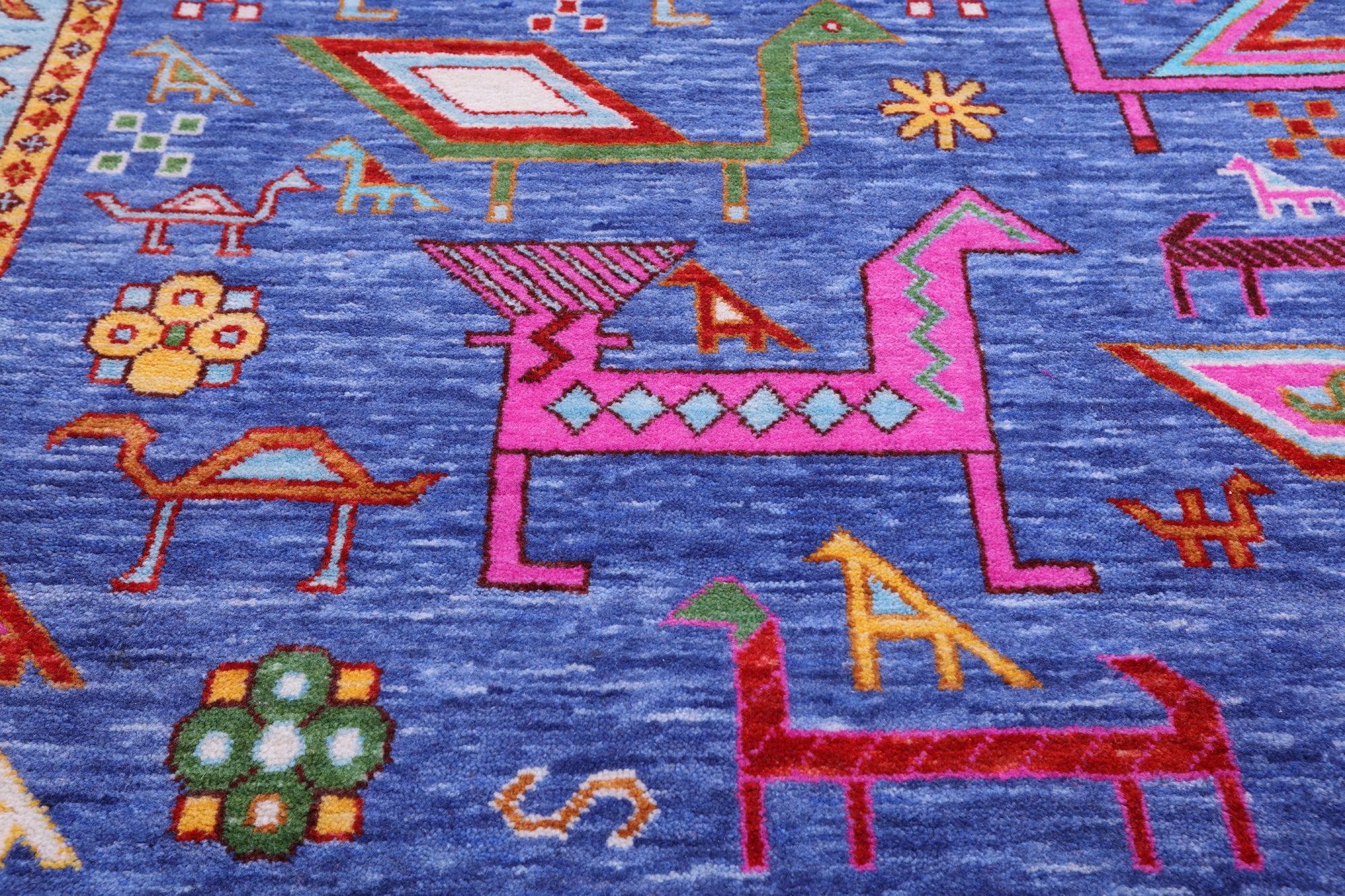 Tribal Persian Gabbeh Handmade Wool Rug - 8' 0" X 10' 2" - Golden Nile