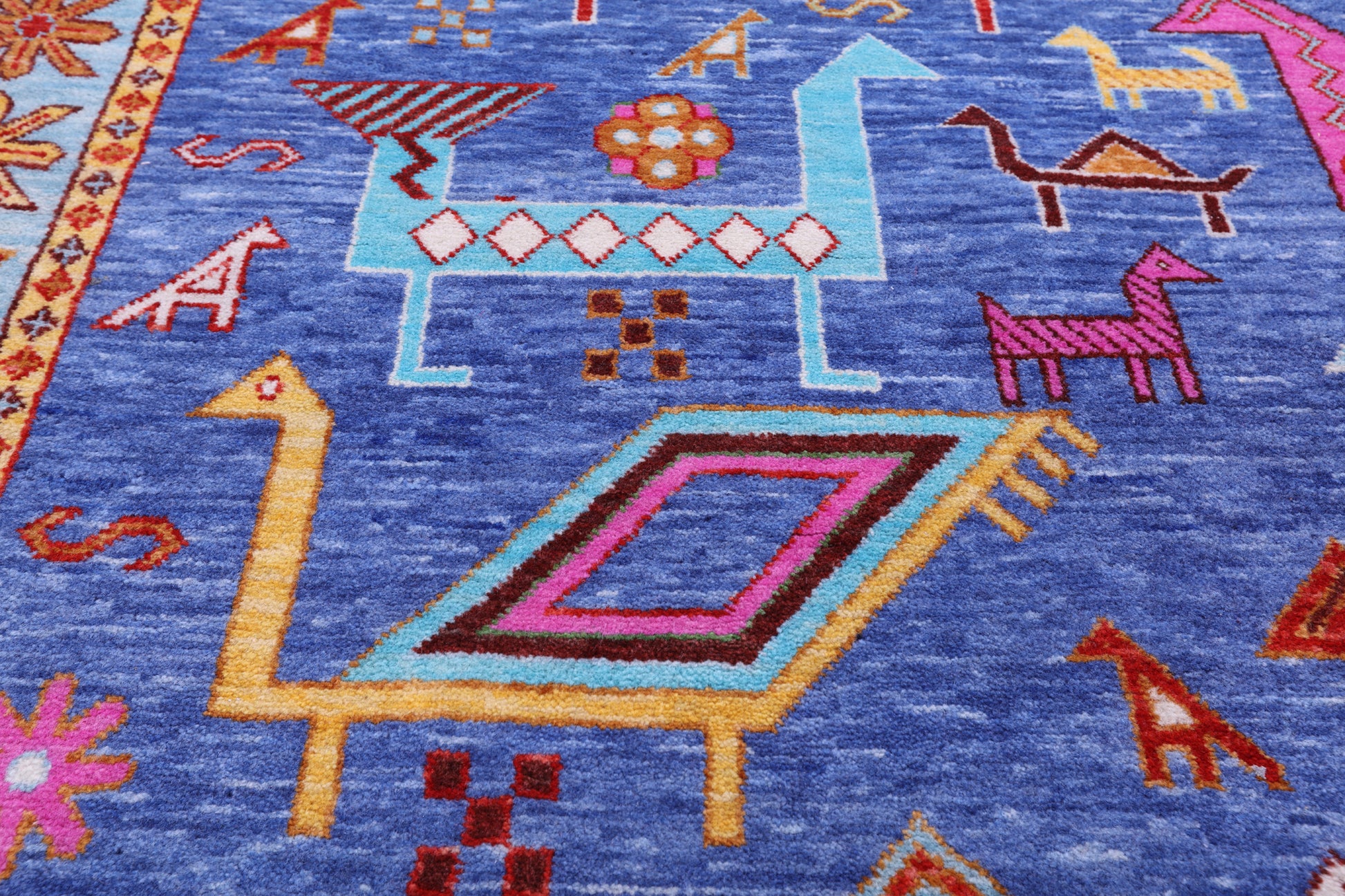 Tribal Persian Gabbeh Handmade Wool Rug - 8' 0" X 10' 2" - Golden Nile