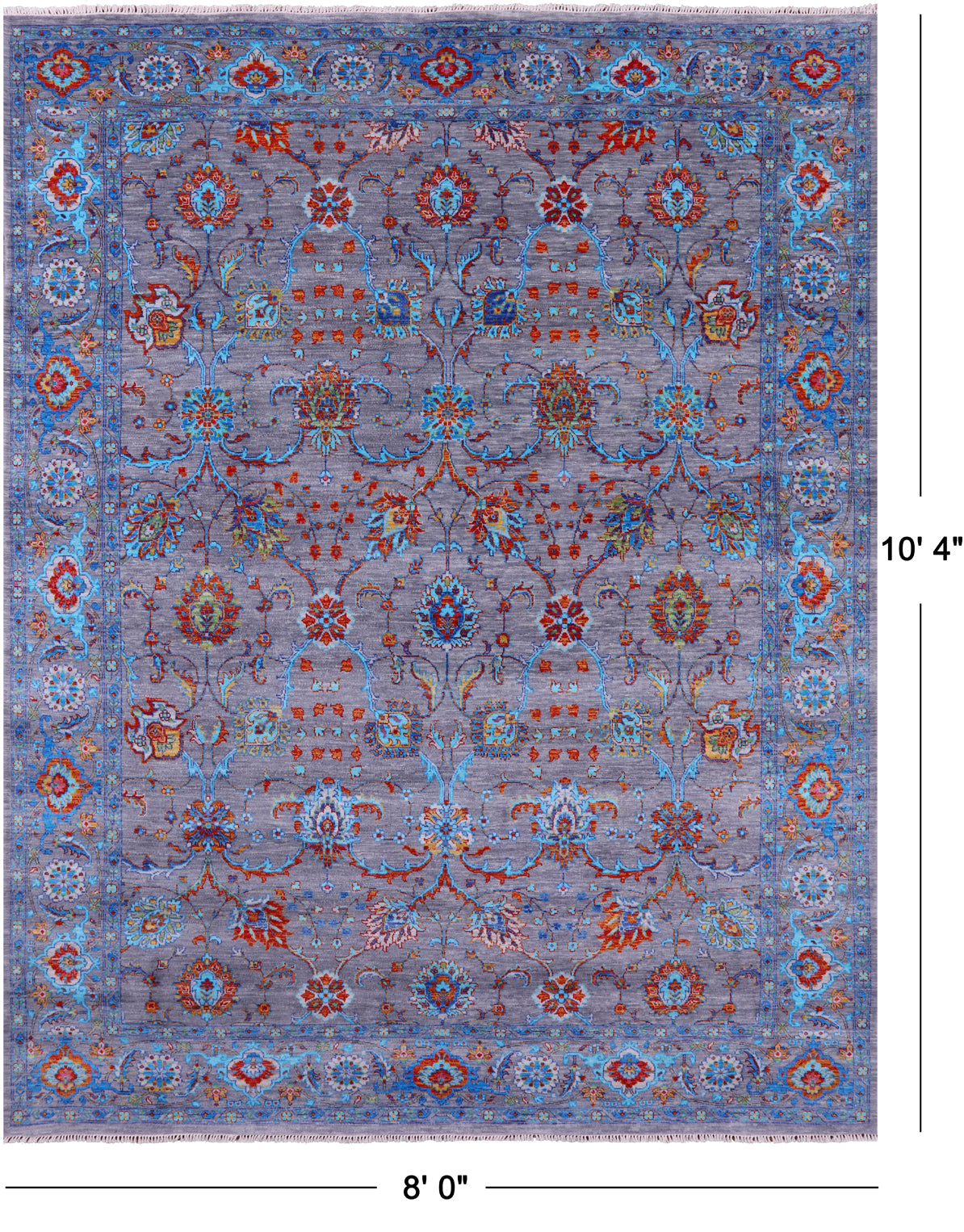 Persian Tabriz Hand Knotted Wool Rug - 8' 0" X 10' 4" - Golden Nile