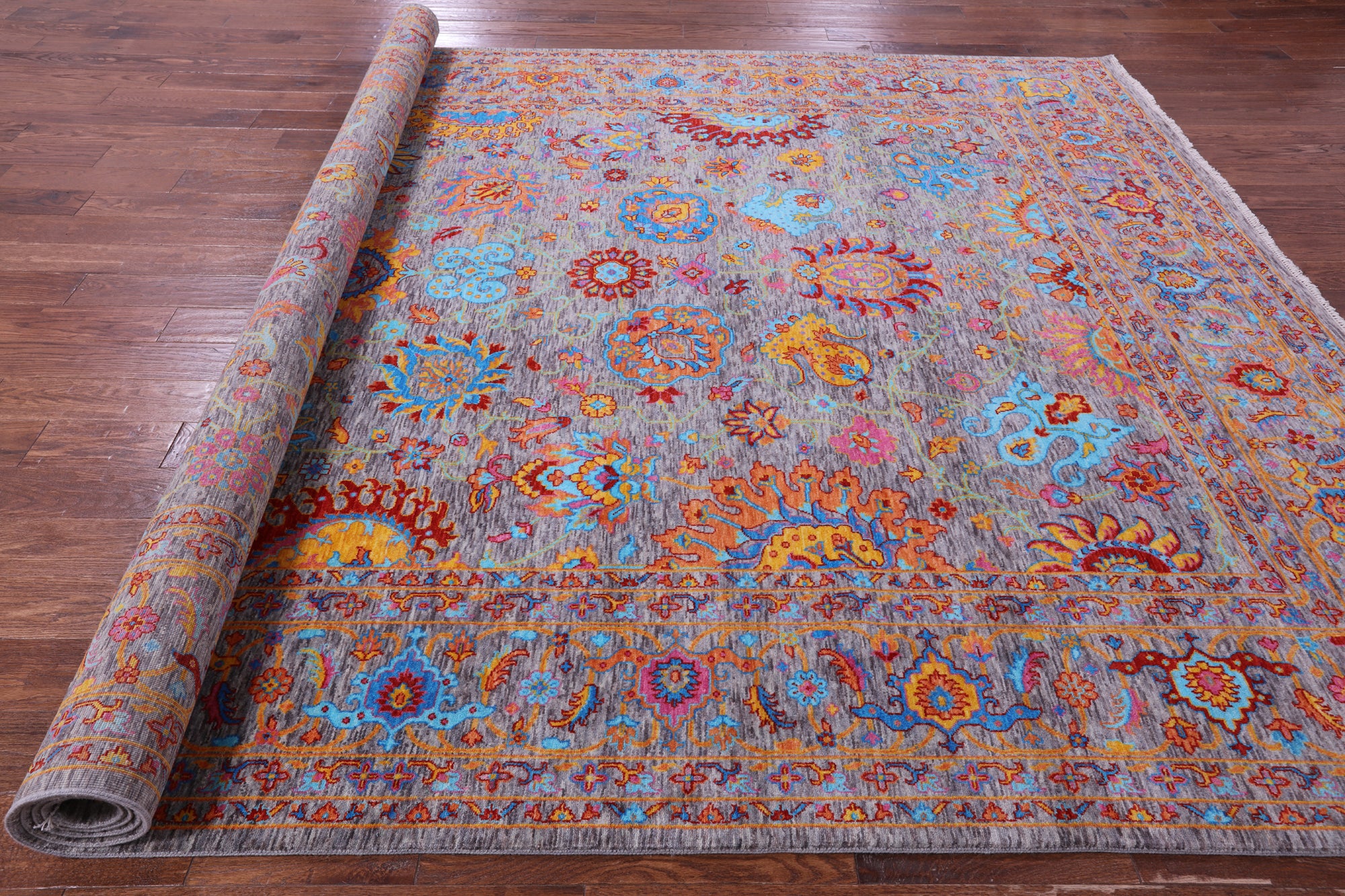 Persian Tabriz Handmade Wool Rug - 9' 0" X 12' 2" - Golden Nile