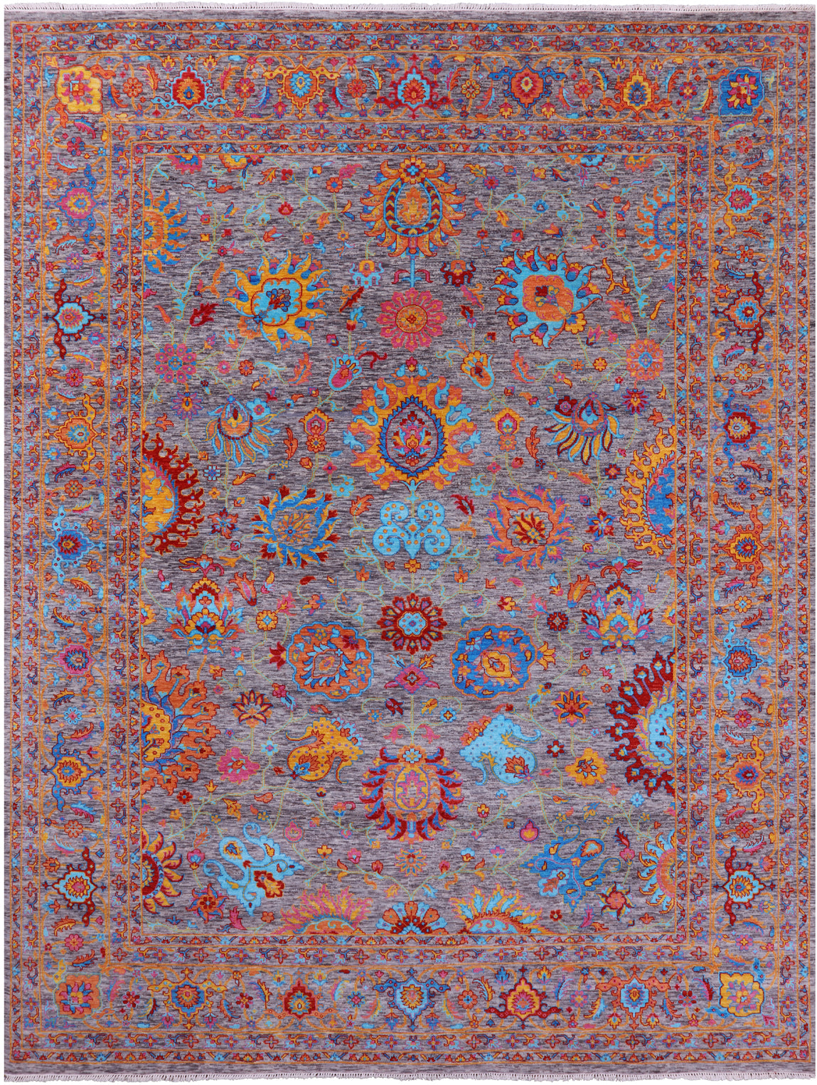 Persian Tabriz Handmade Wool Rug - 9' 0" X 12' 2" - Golden Nile