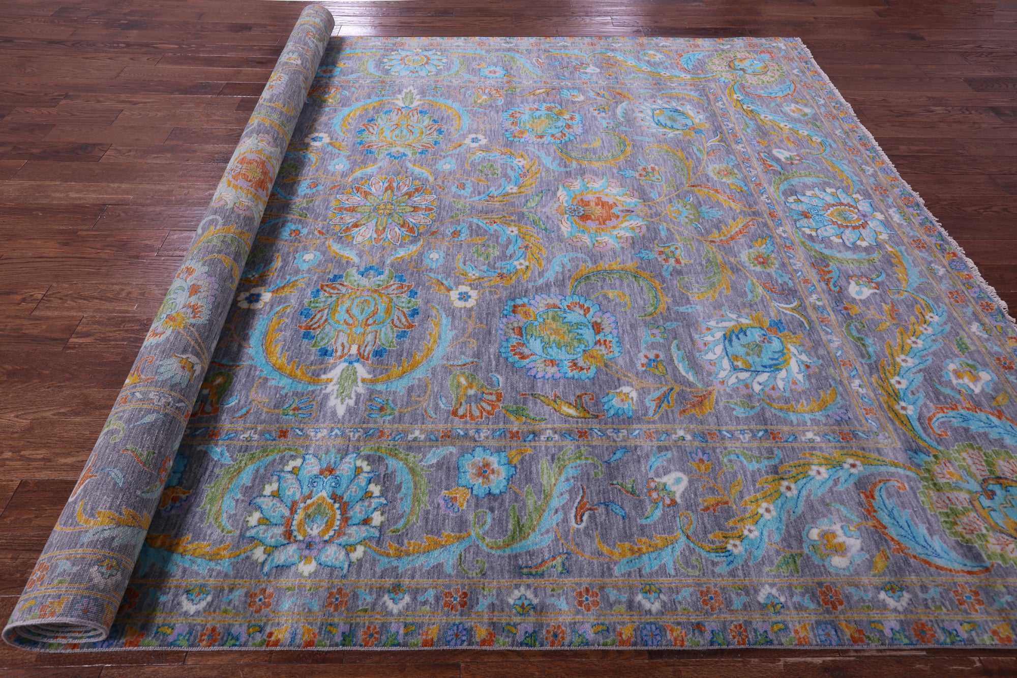 Persian Tabriz Handmade Wool Rug - 9' 0" X 12' 1" - Golden Nile
