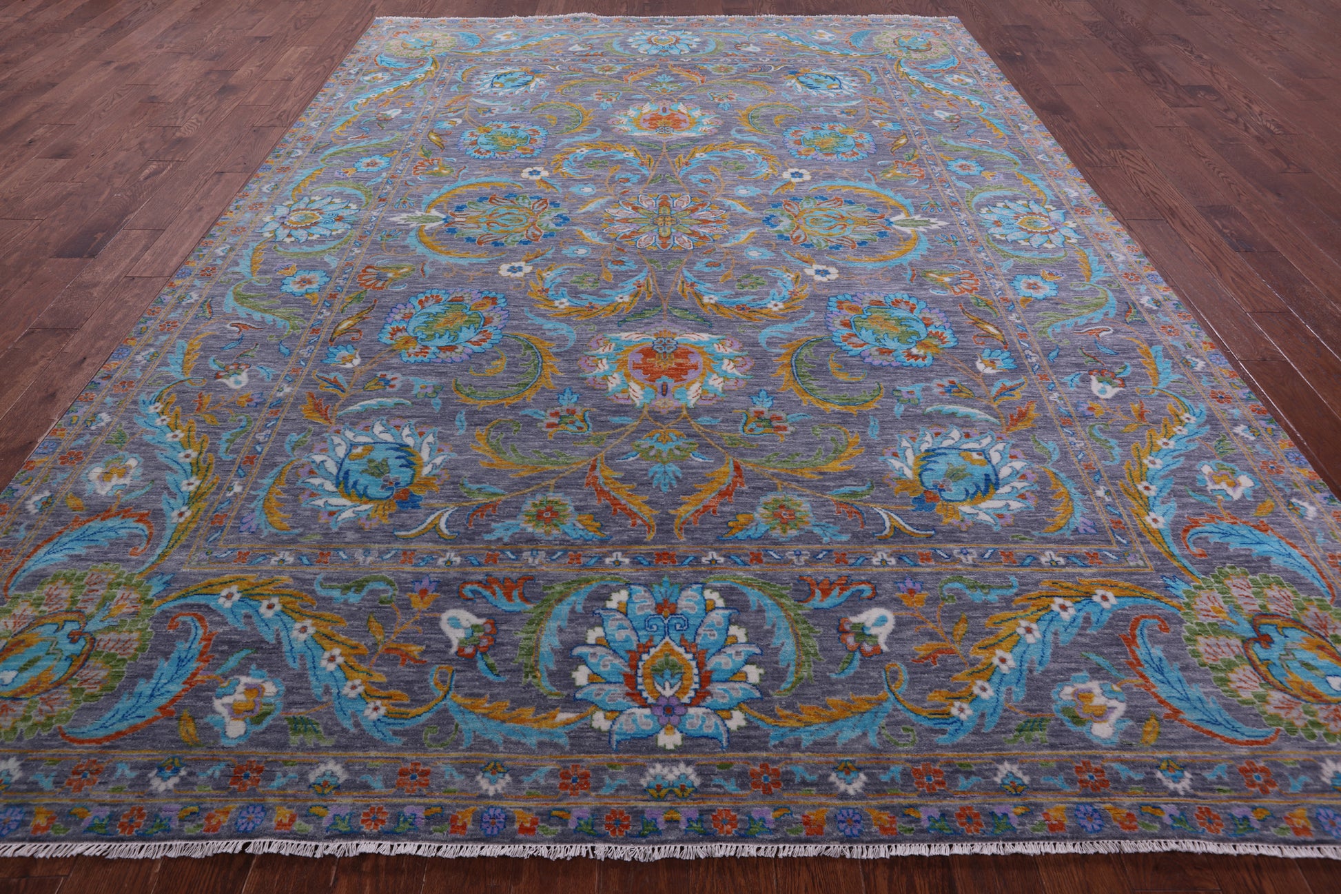 Persian Tabriz Handmade Wool Rug - 9' 0" X 12' 1" - Golden Nile