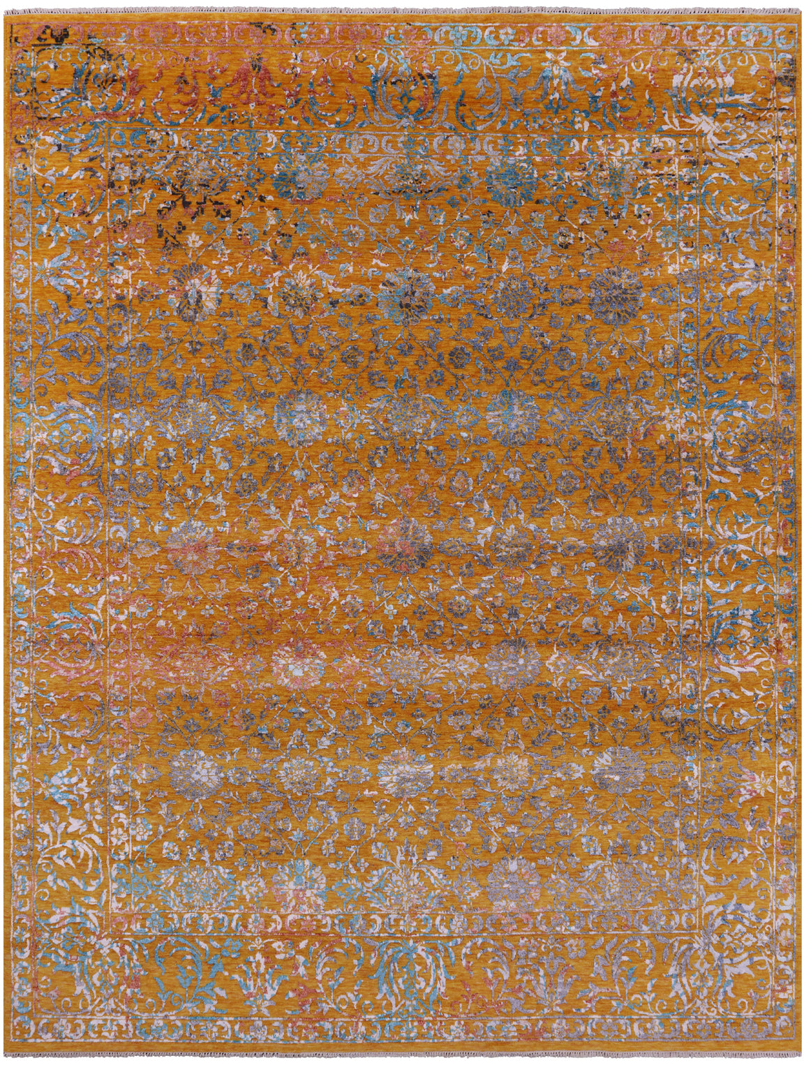 Persian Tabriz Handmade Wool & Silk Rug - 8' 1" X 10' 6" - Golden Nile