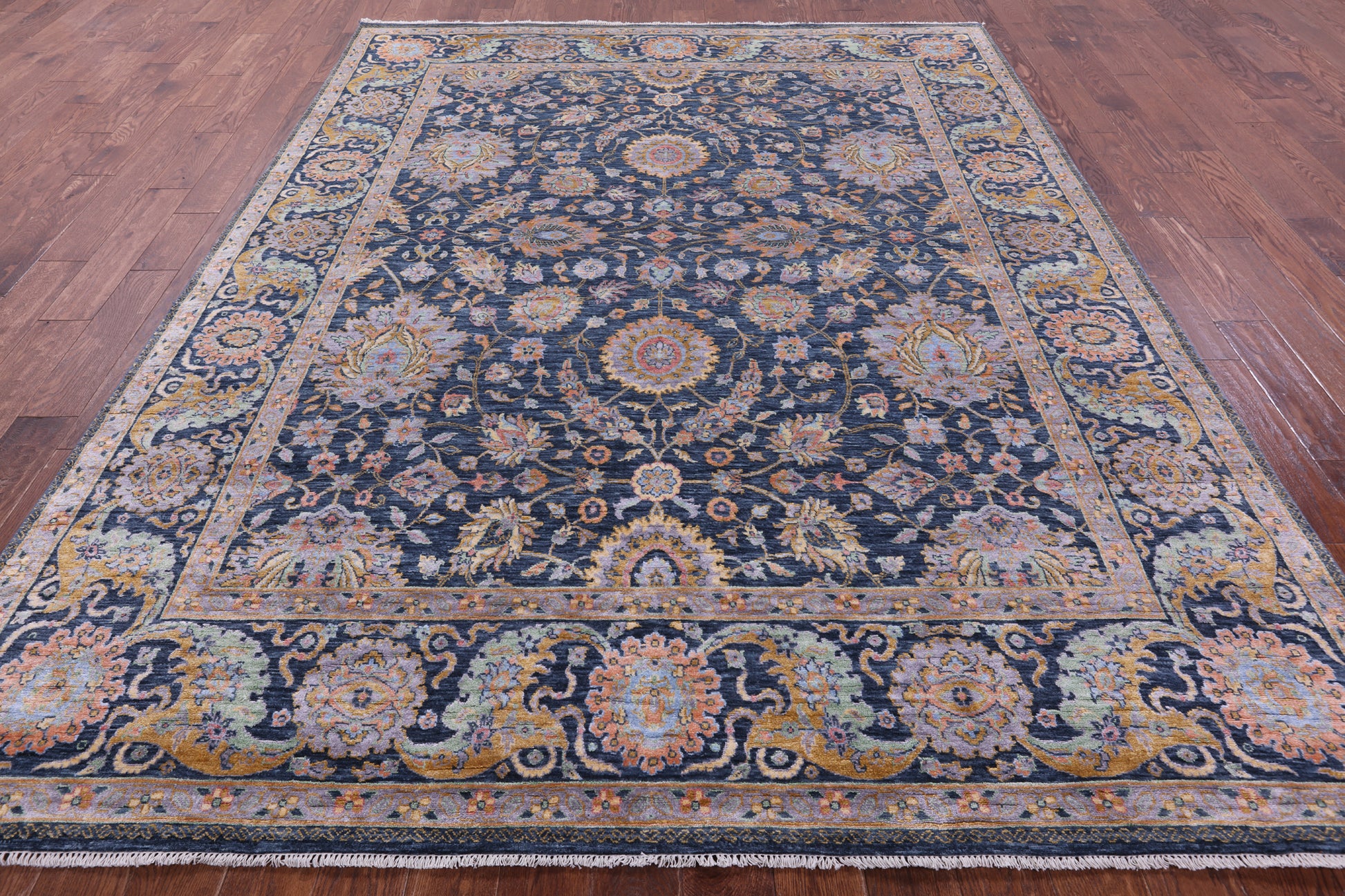Persian Tabriz Hand Knotted Wool & Silk Rug - 7' 11" X 10' 4" - Golden Nile