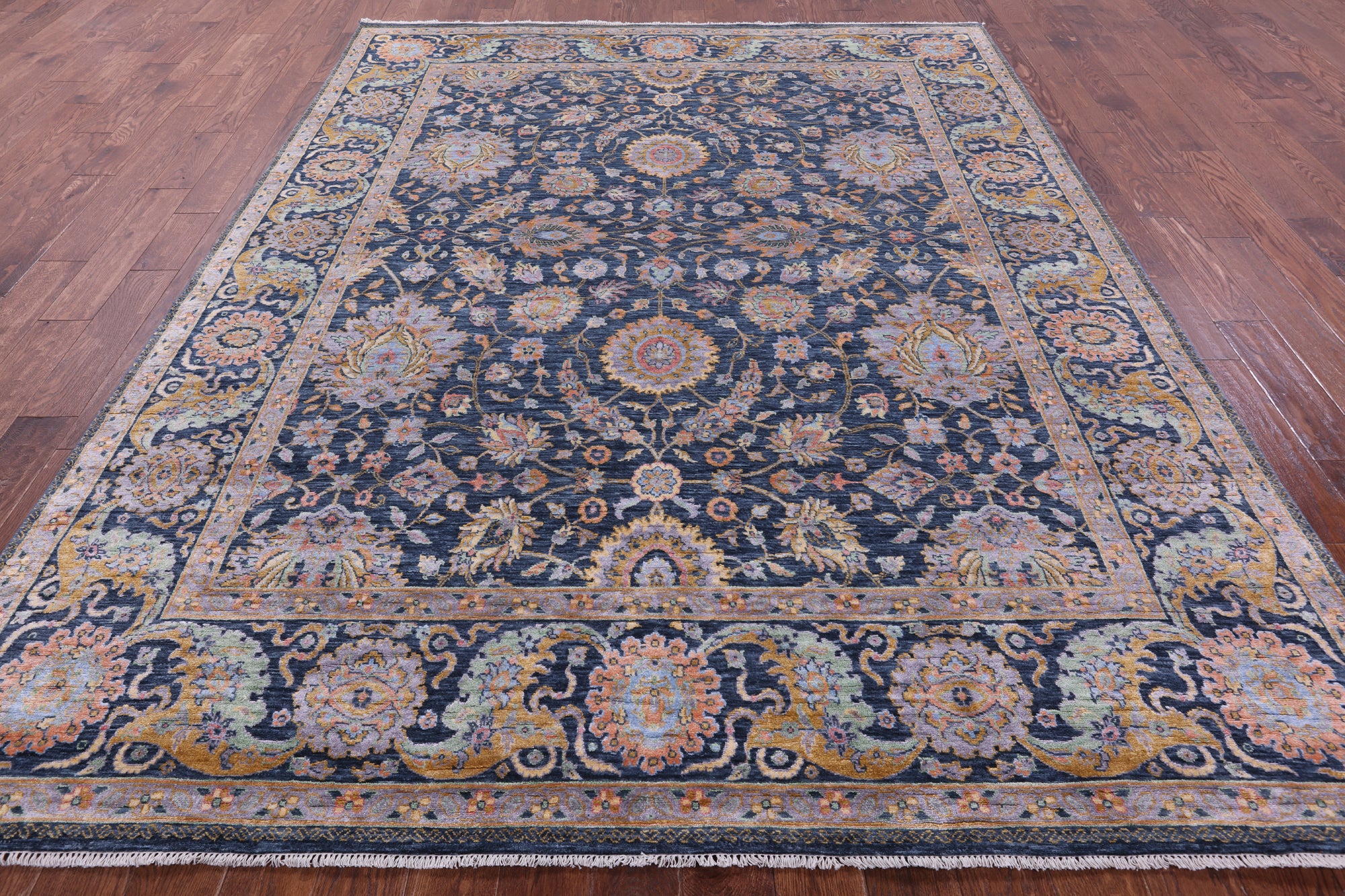 Persian Tabriz Hand Knotted Wool & Silk Rug - 7' 11" X 10' 4" - Golden Nile