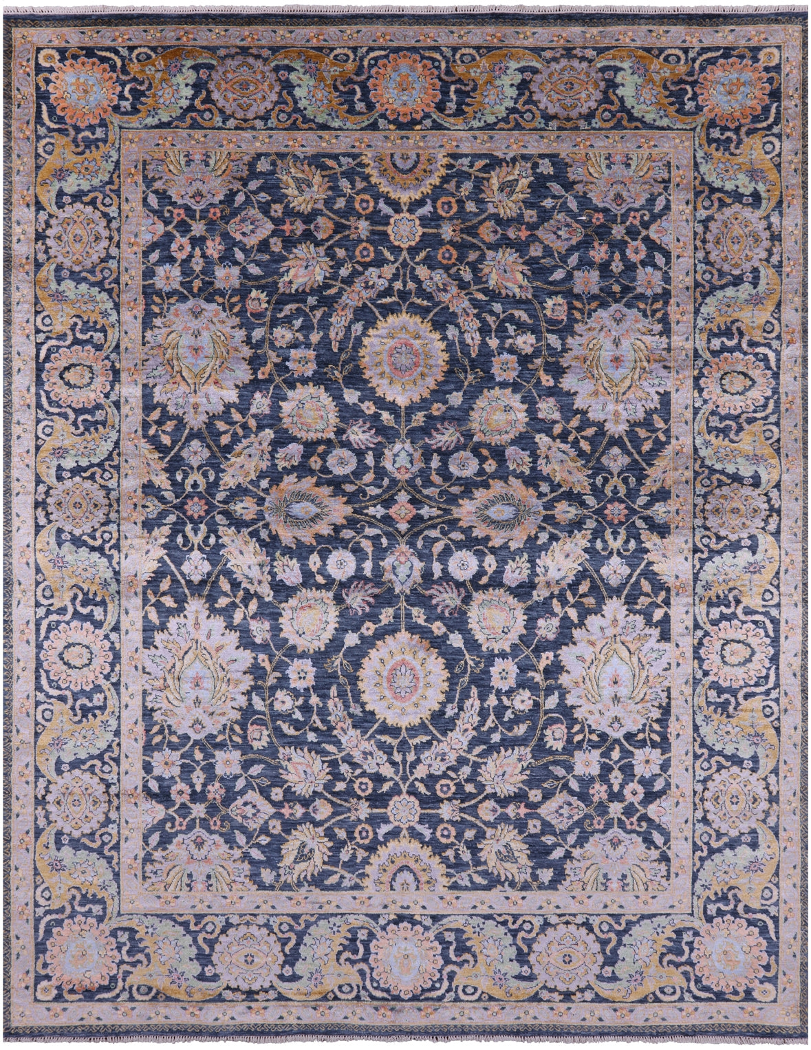 Persian Tabriz Hand Knotted Wool & Silk Rug - 7' 11" X 10' 4" - Golden Nile