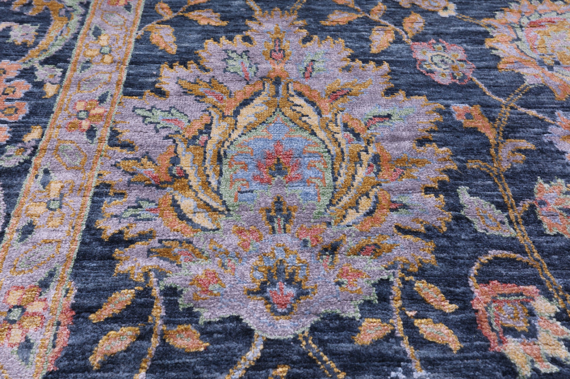 Persian Tabriz Hand Knotted Wool & Silk Rug - 7' 11" X 10' 4" - Golden Nile