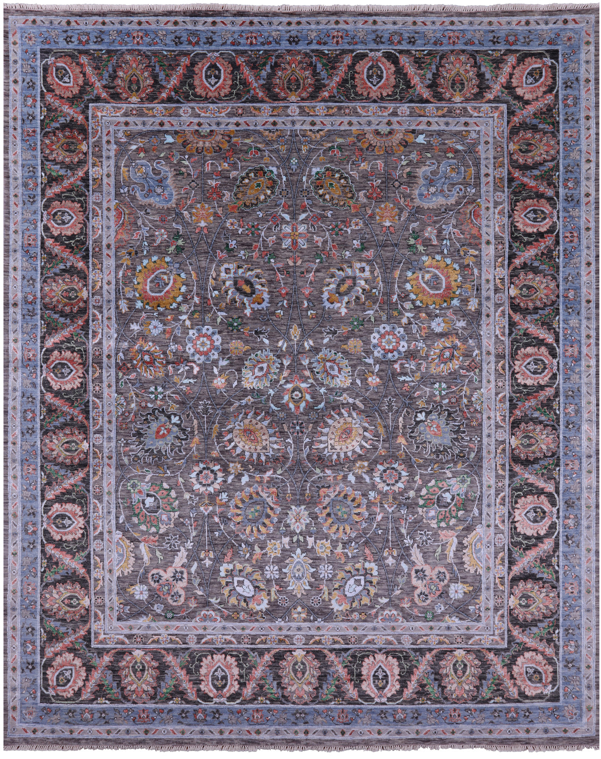 Persian Tabriz Handmade Wool & Silk Rug - 7' 11" X 9' 11" - Golden Nile