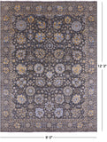 Persian Tabriz Hand Knotted Wool & Silk Rug - 9' 0" X 12' 3" - Golden Nile