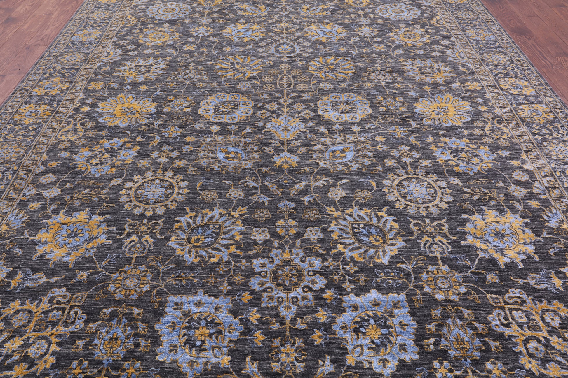 Persian Tabriz Hand Knotted Wool & Silk Rug - 9' 0" X 12' 3" - Golden Nile