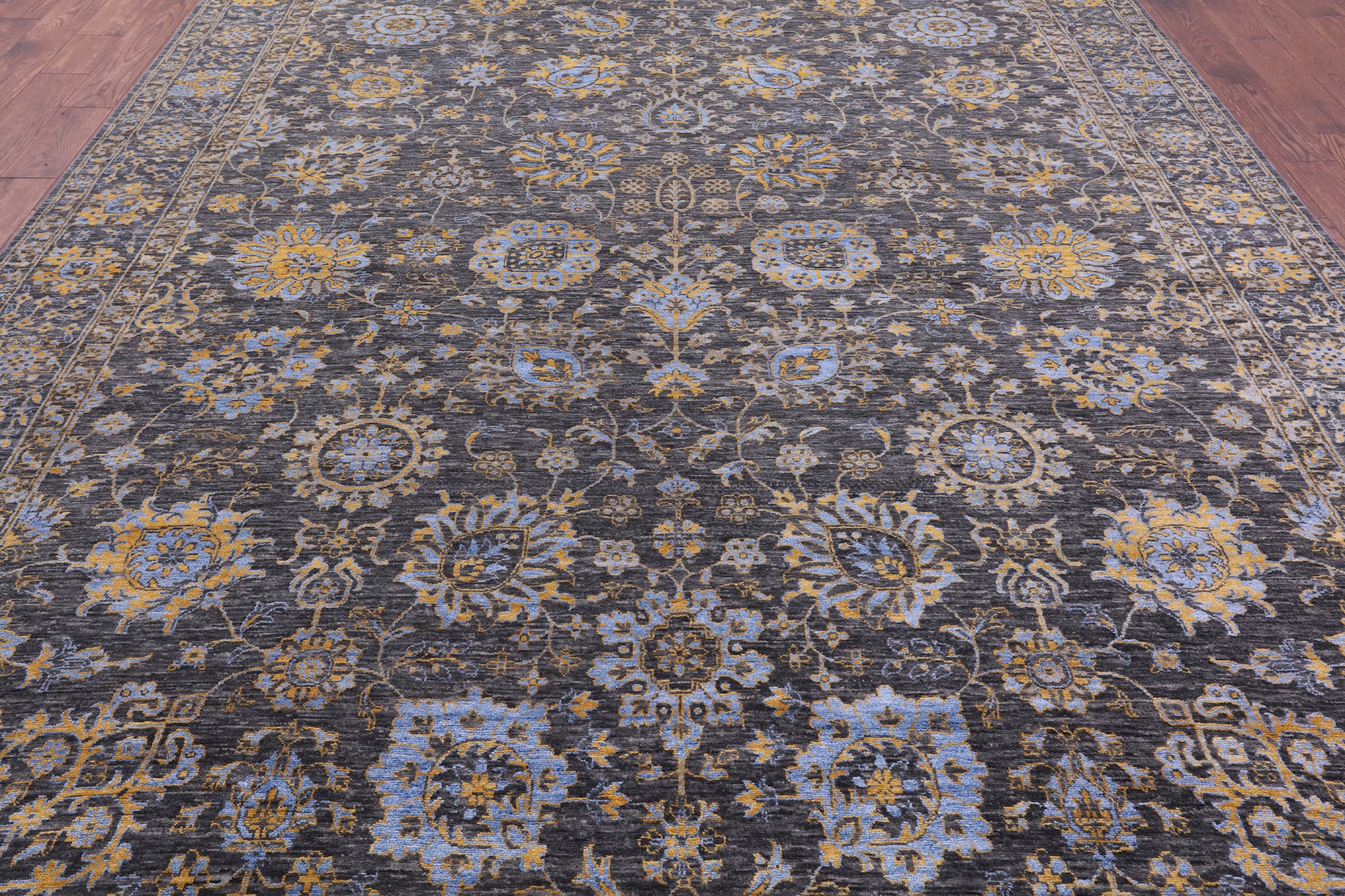 Persian Tabriz Hand Knotted Wool & Silk Rug - 9' 0" X 12' 3" - Golden Nile