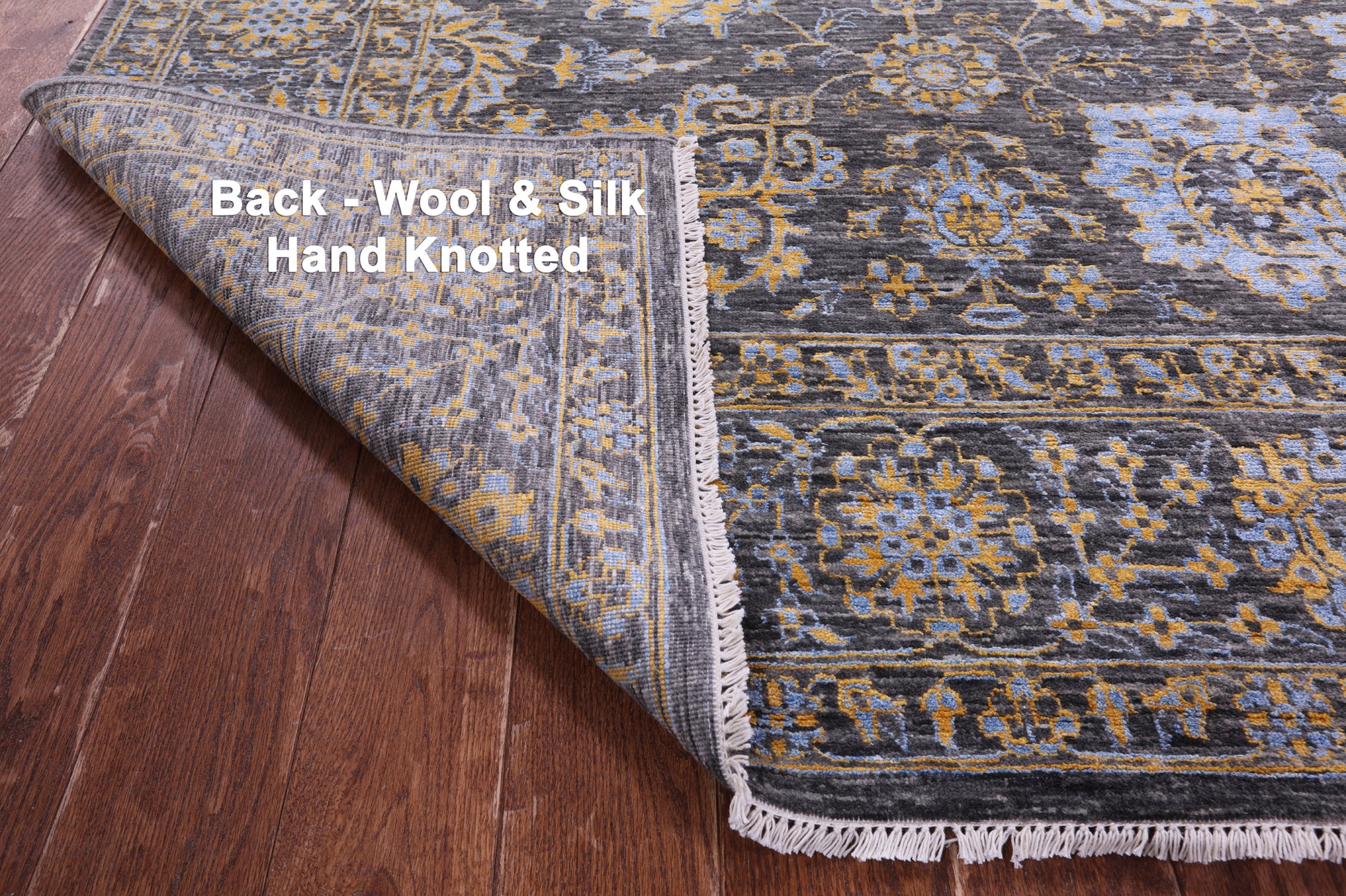 Persian Tabriz Hand Knotted Wool & Silk Rug - 9' 0" X 12' 3" - Golden Nile