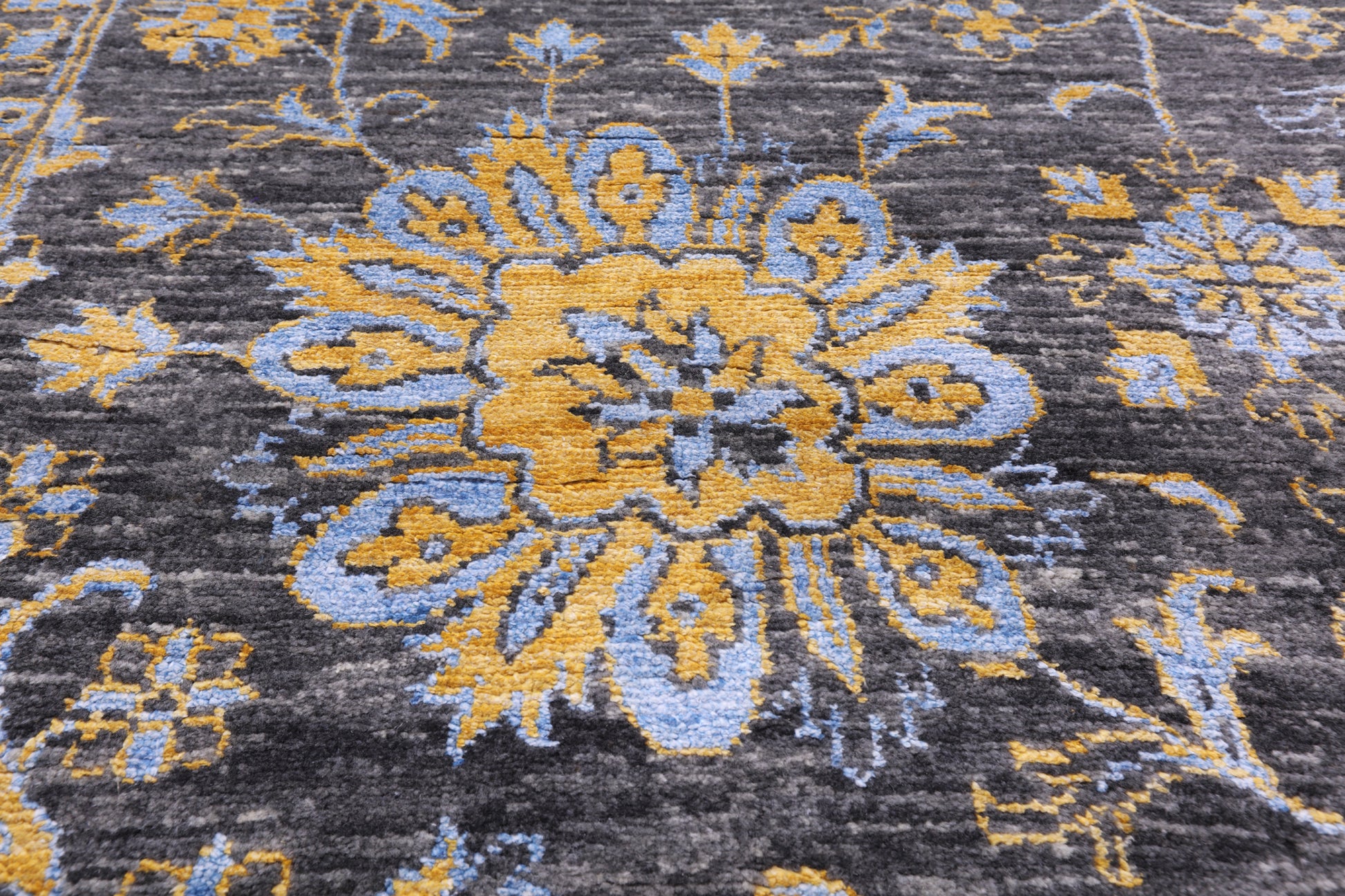 Persian Tabriz Hand Knotted Wool & Silk Rug - 9' 0" X 12' 3" - Golden Nile