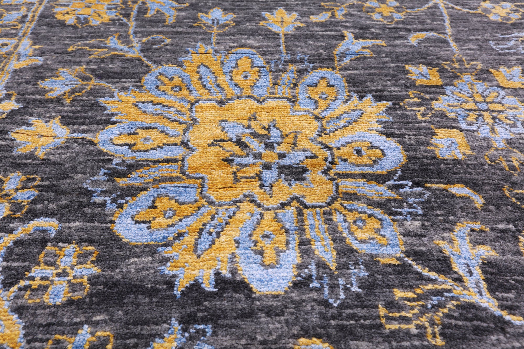 Persian Tabriz Hand Knotted Wool & Silk Rug - 9' 0" X 12' 3" - Golden Nile