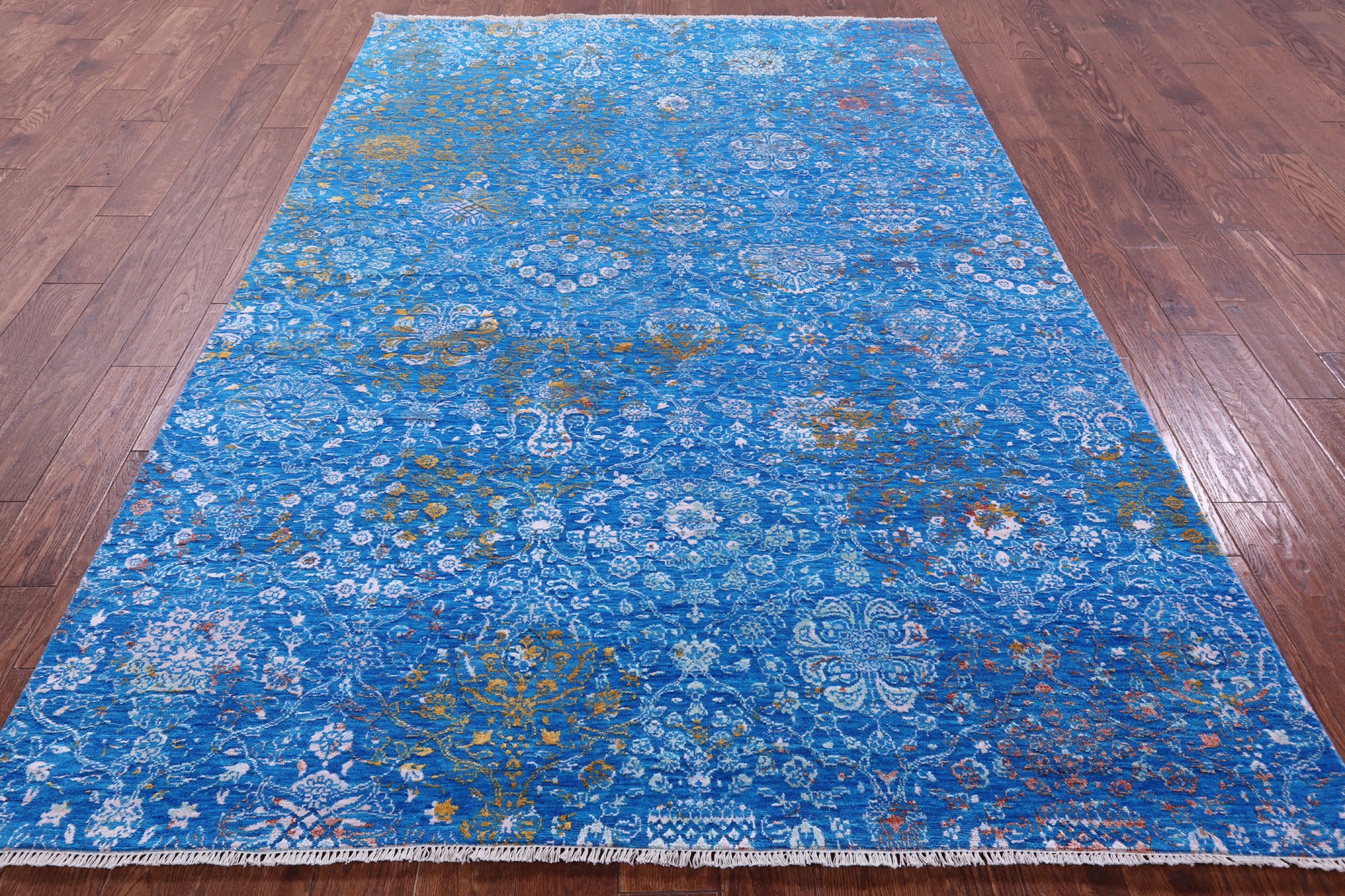 Persian Tabriz Handmade Wool & Silk Rug - 6' 0" X 9' 2" - Golden Nile