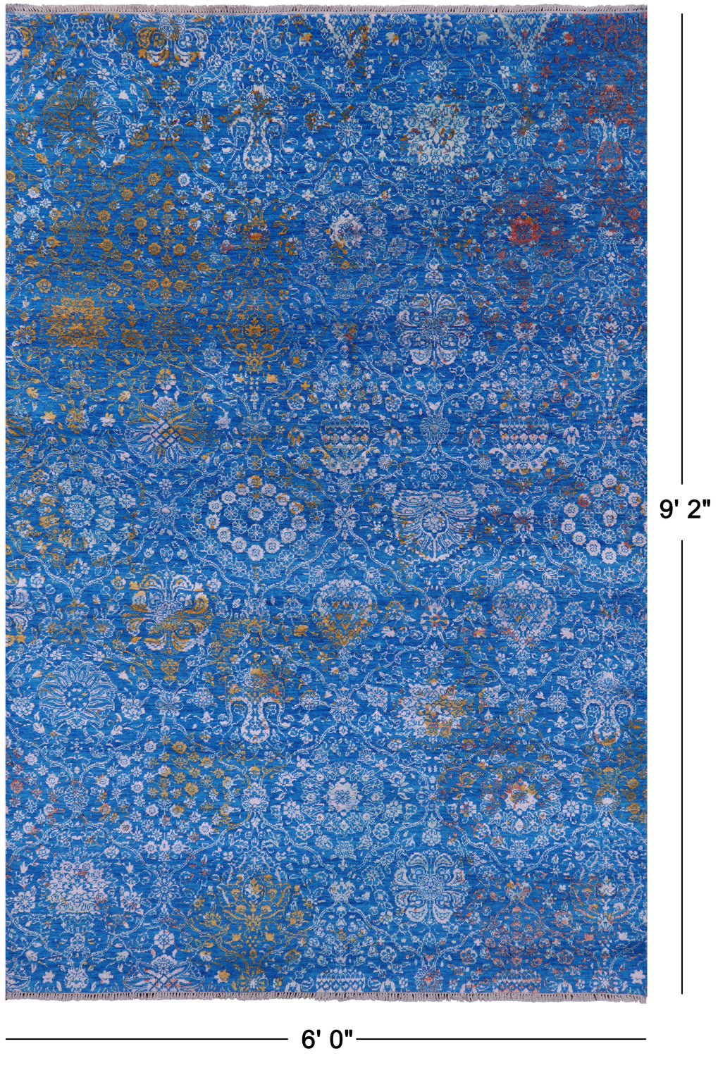 Persian Tabriz Handmade Wool & Silk Rug - 6' 0" X 9' 2" - Golden Nile