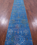 Persian Tabriz Hand Knotted Wool & Silk Runner Rug - 2' 7" X 18' 1" - Golden Nile