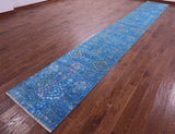 Persian Tabriz Hand Knotted Wool & Silk Runner Rug - 2' 7" X 18' 1" - Golden Nile