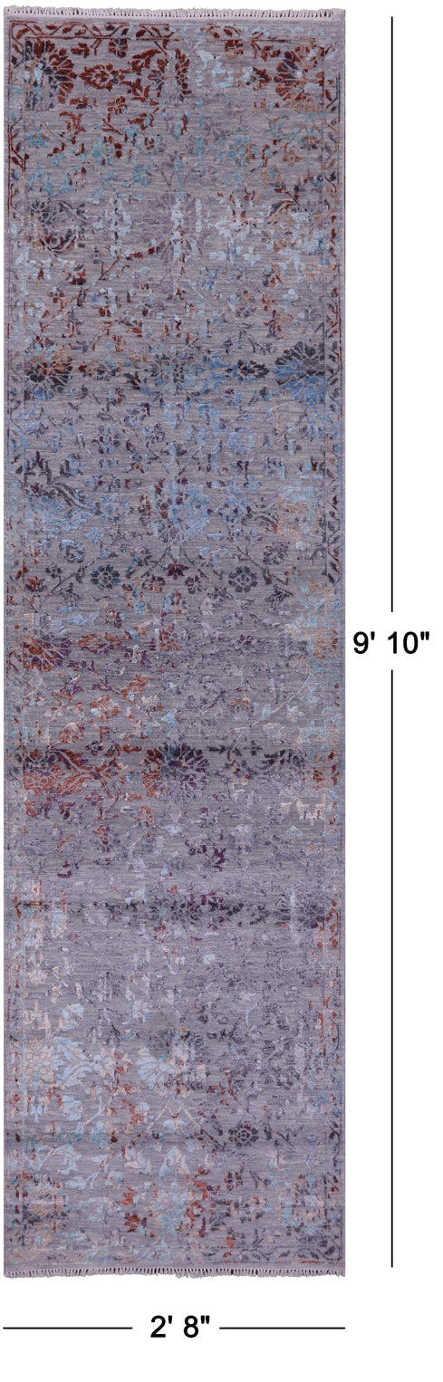 Persian Tabriz Handmade Wool & Silk Runner Rug - 2' 8" X 9' 10" - Golden Nile