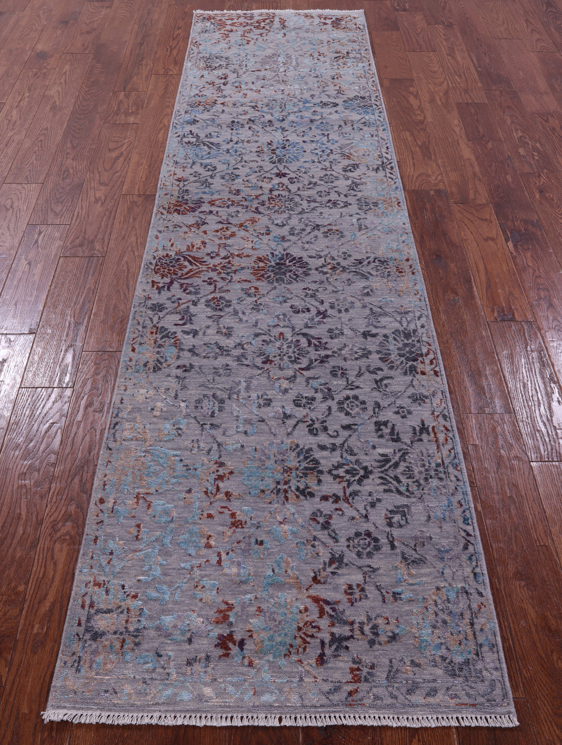 Persian Tabriz Hand Knotted Wool & Silk Runner Rug - 2' 6" X 9' 10" - Golden Nile
