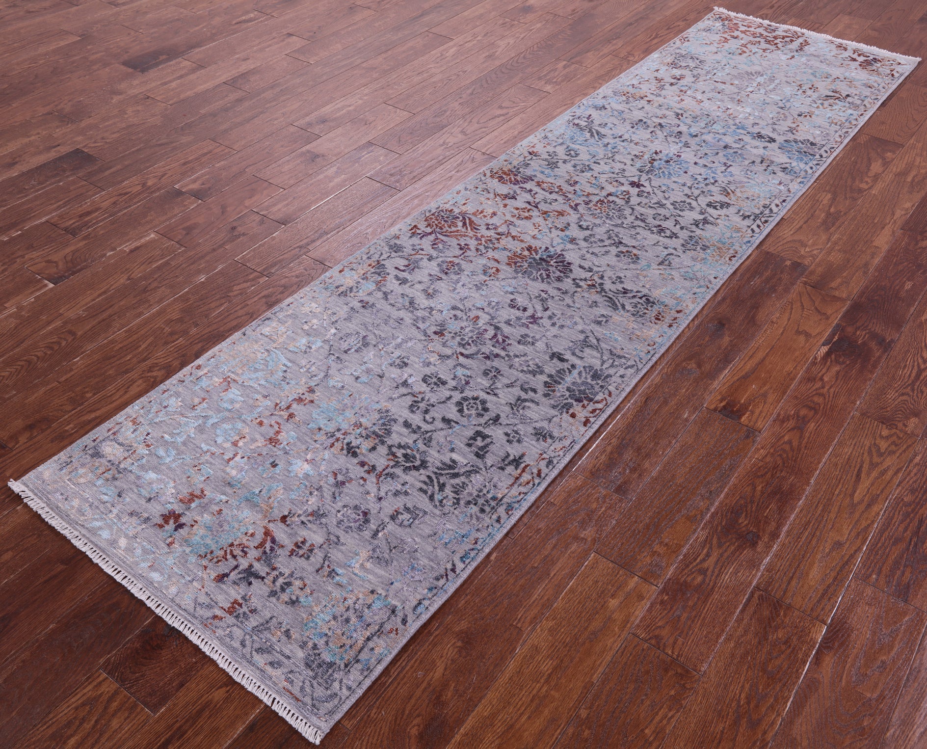 Persian Tabriz Hand Knotted Wool & Silk Runner Rug - 2' 6" X 9' 10" - Golden Nile