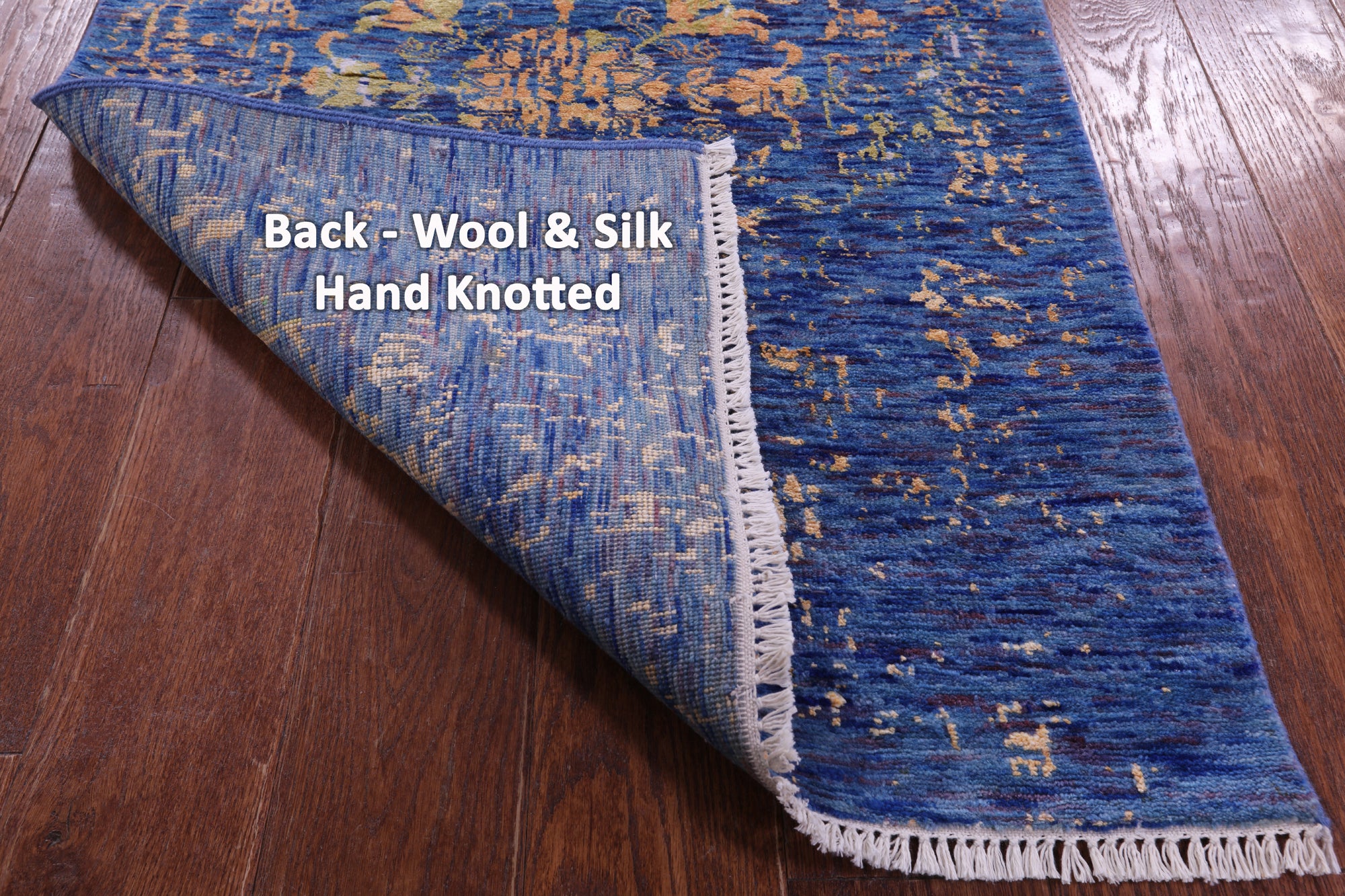 Persian Tabriz Hand Knotted Wool & Silk Runner Rug - 2' 6" X 14' 0" - Golden Nile