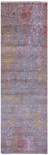 Persian Tabriz Hand Knotted Wool & Silk Runner Rug - 2' 7" X 8' 2" - Golden Nile