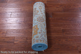 Blue Persian Tabriz Hand Knotted Wool & Silk Runner Rug - 2' 7" X 10' 4" - Golden Nile