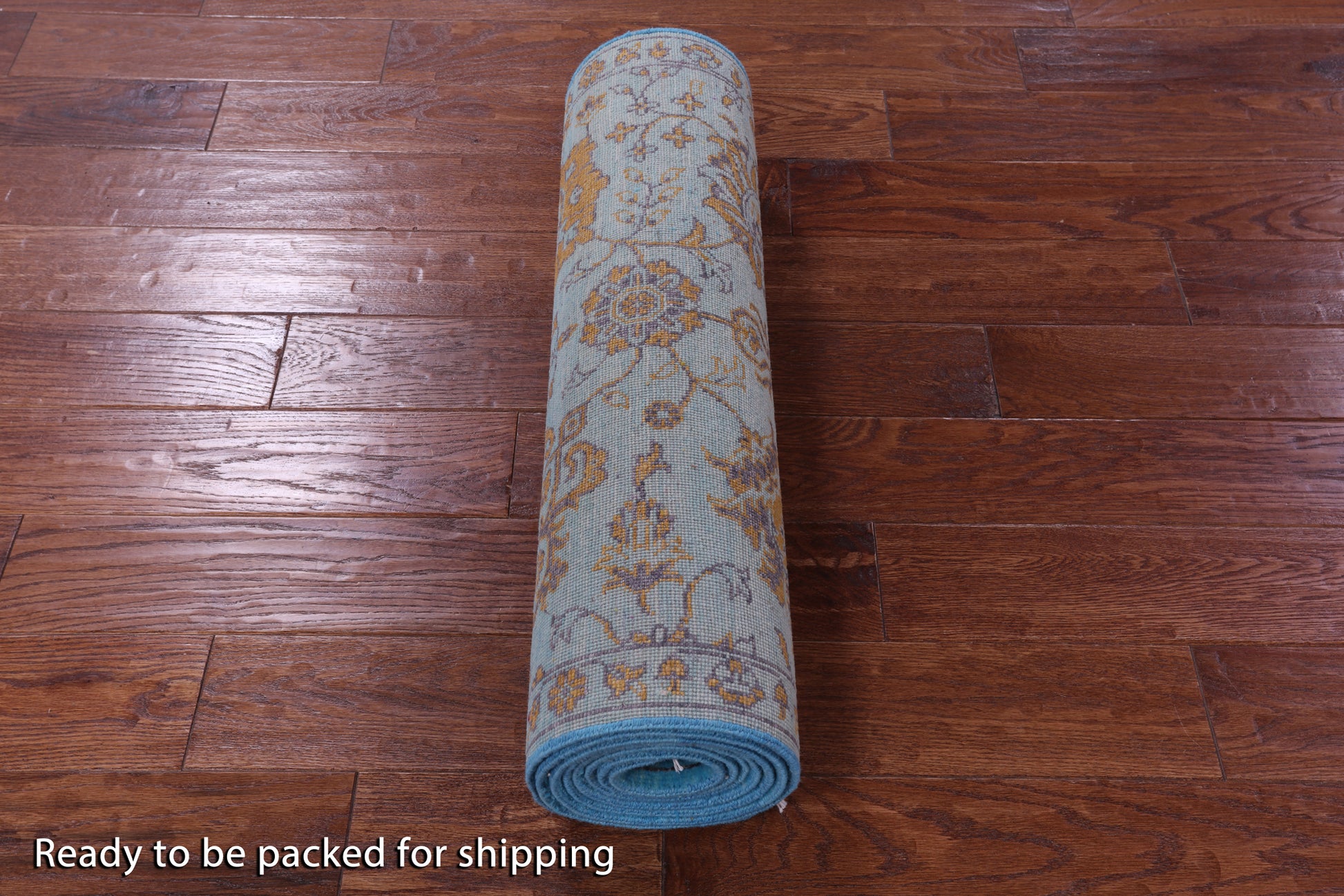 Blue Persian Tabriz Handmade Wool & Silk Runner Rug - 2' 7" X 10' 3" - Golden Nile