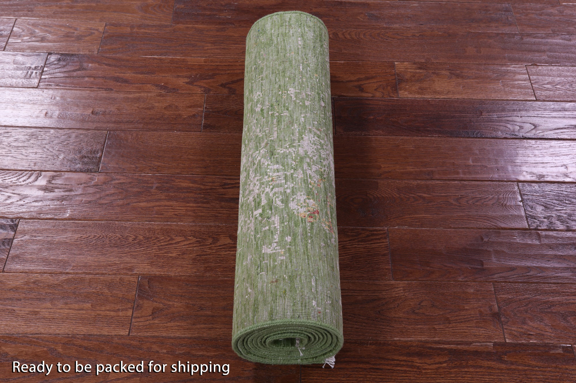 Green Persian Tabriz Hand Knotted Wool & Silk Runner Rug - 2' 7" X 10' 0" - Golden Nile