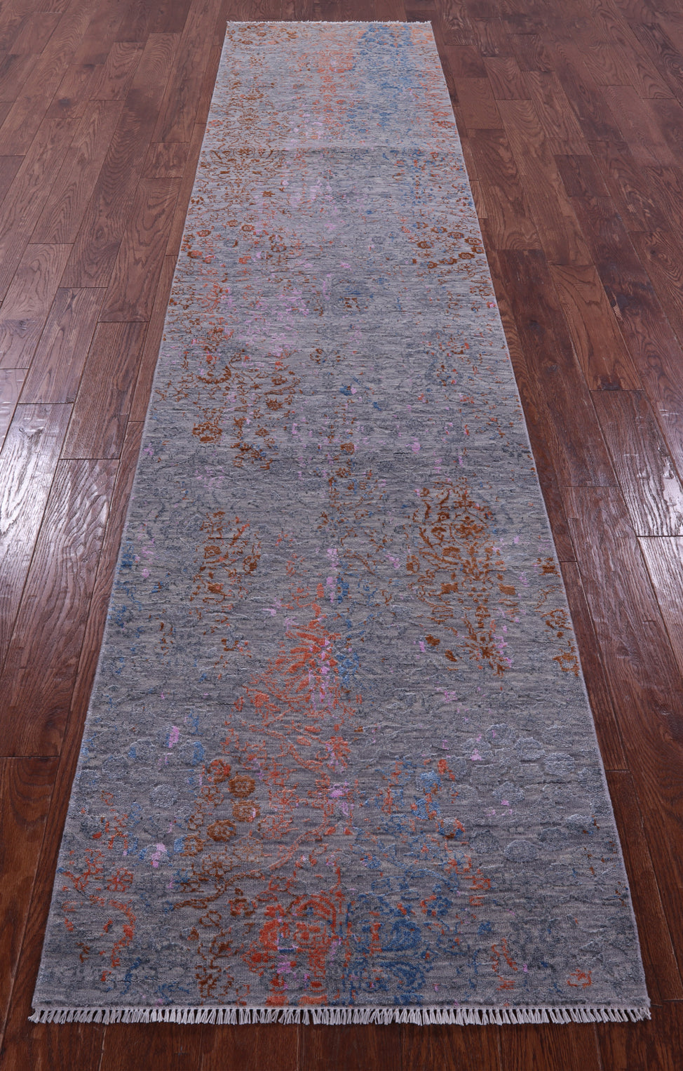 Persian Tabriz Hand Knotted Wool & Silk Runner Rug - 2' 8" X 12' 1" - Golden Nile