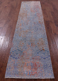 Persian Tabriz Hand Knotted Wool & Silk Runner Rug - 2' 6" X 10' 2" - Golden Nile