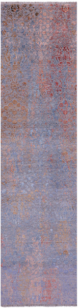 Persian Tabriz Hand Knotted Wool & Silk Runner Rug - 2' 6" X 10' 2" - Golden Nile