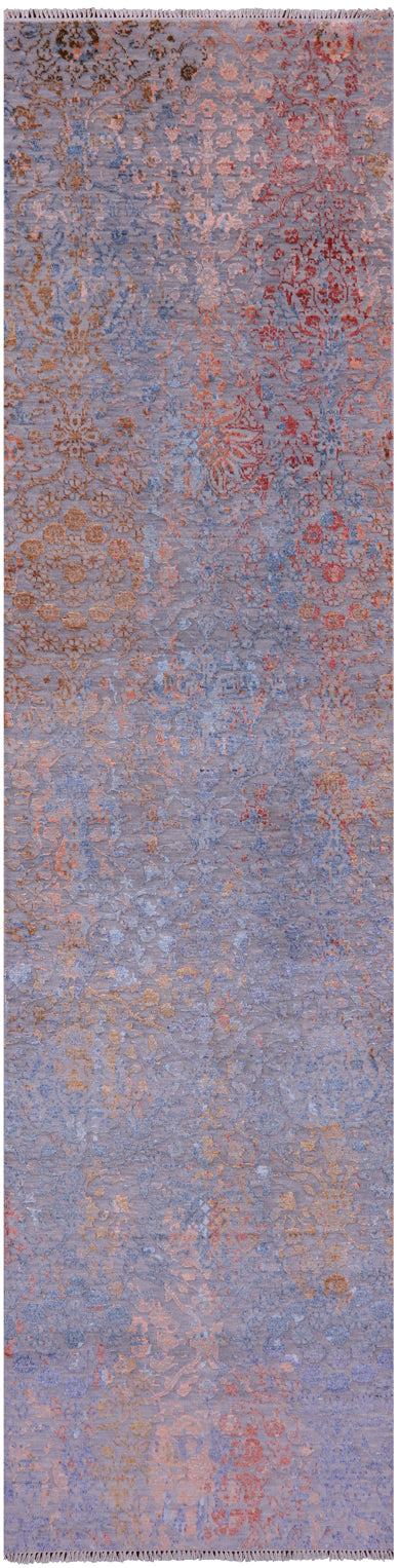 Persian Tabriz Hand Knotted Wool & Silk Runner Rug - 2' 6" X 10' 2" - Golden Nile